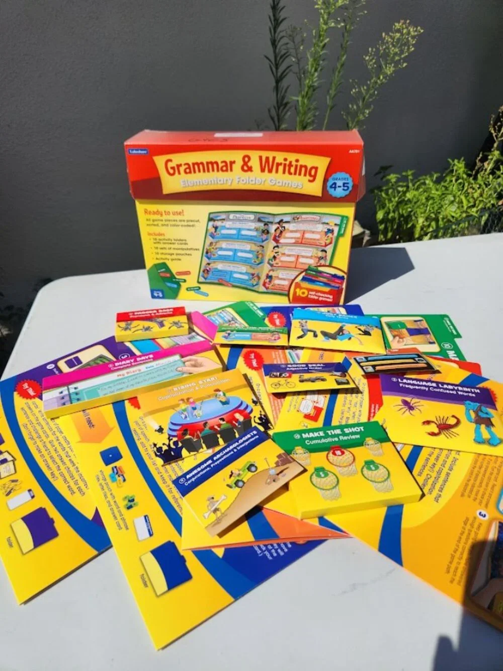Lakeshore Grammar & Writing Folder Game Library Grades 4-5 4th 5th Grade Reading